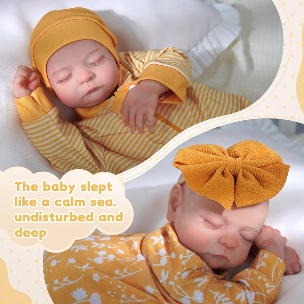 💫 Realistic Newborn Baby Dolls Twins Yellow Soft Vinyl Clothes Toy Gift Kids - Picture 2 of 7